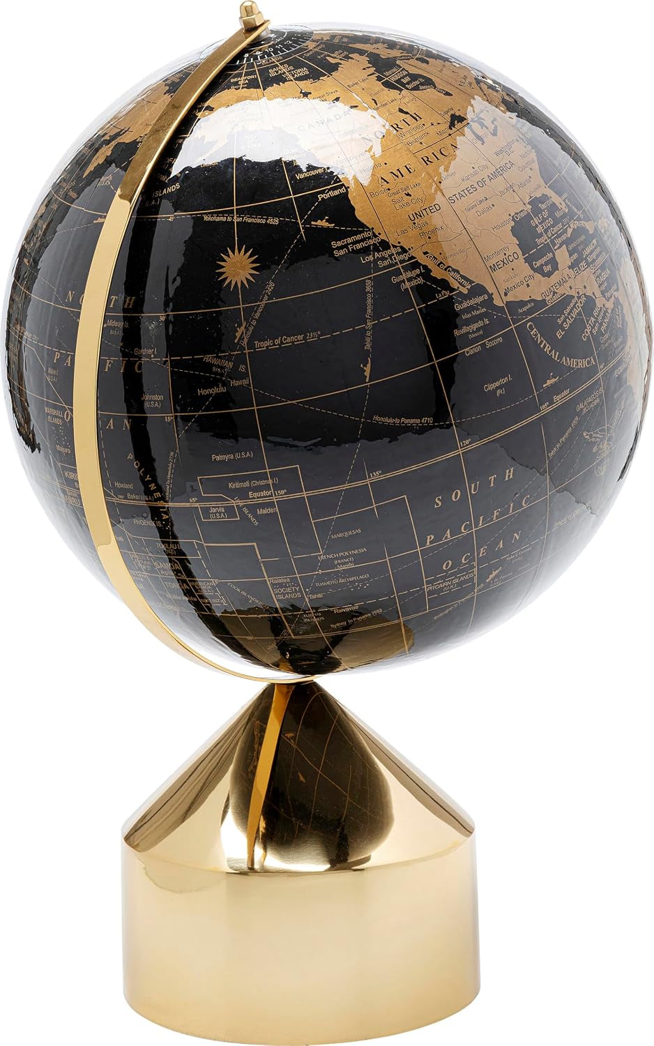 Black-Gold Globe - Schreibtischobjekt mit Goldakzent