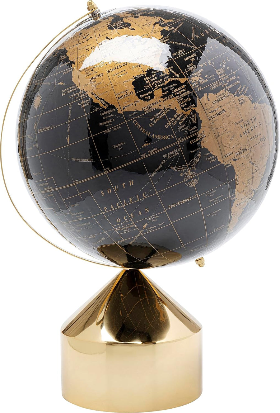 Black-Gold Globe - Schreibtischobjekt mit Goldakzent