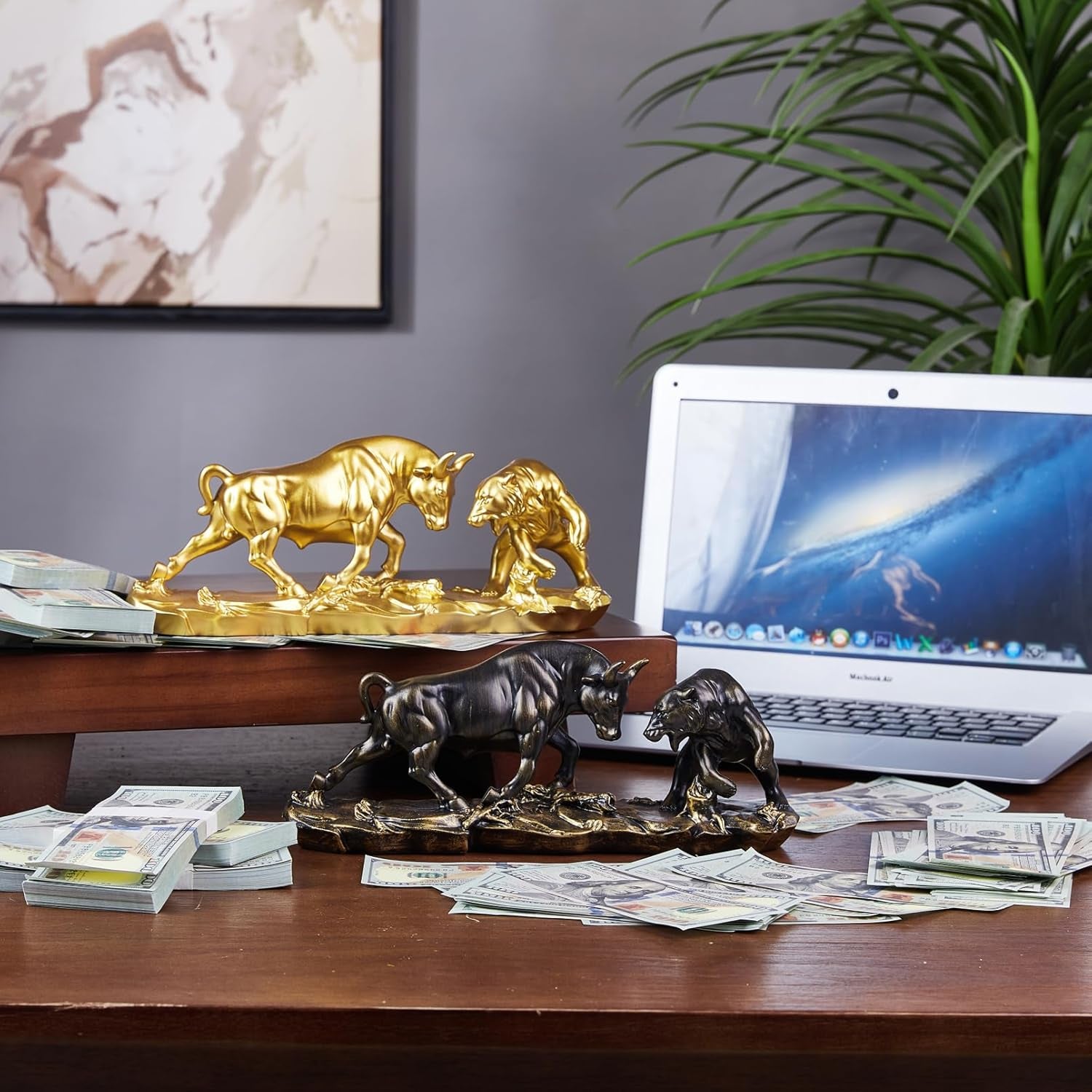 Bull & Bear Desk Sculpture - Börsenfigur für Office & Schreibtisch