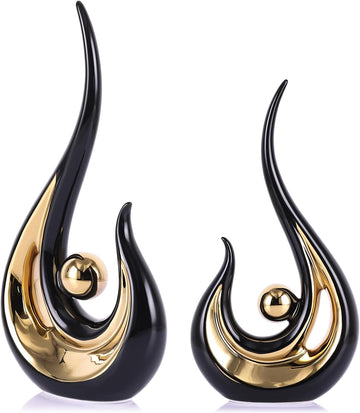 Black-Gold Centerpiece Sculpture | Moderne Tischskulptur
