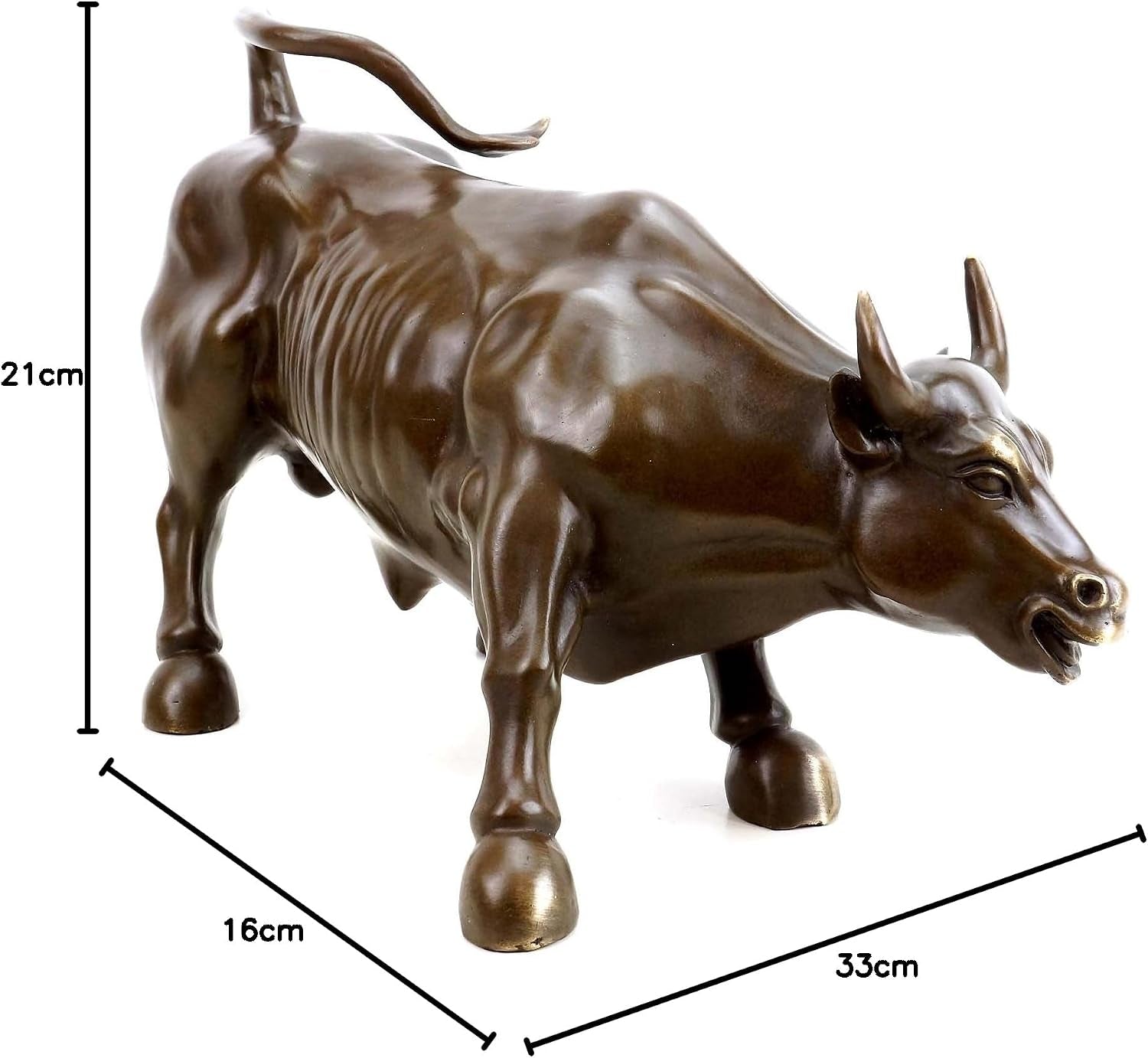 - Bronze Stier/Skulptur: Charging Bull - Börsenbulle - Stierfigur - Milo - Signiert - 21X33X16 Cm - 5 Kg - Bronze