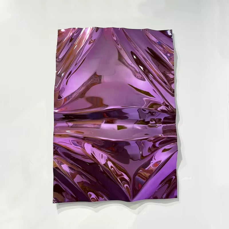 Modern Luxury Home Decor Handmade Metal Wall Sculpture Chrome Abstract 3D Wall Hanging Art Artwork Hotel Lobby Gold Metal Art