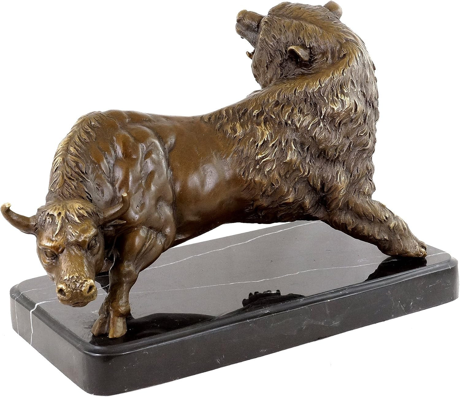 Moderne Kunst Skulptur - Bulle & Bär - Trader Bronze - Börsenfigur - Martin Klein - Trading Aktien Kurse - Statuen Online Kaufen - Bürodeko Für Innen