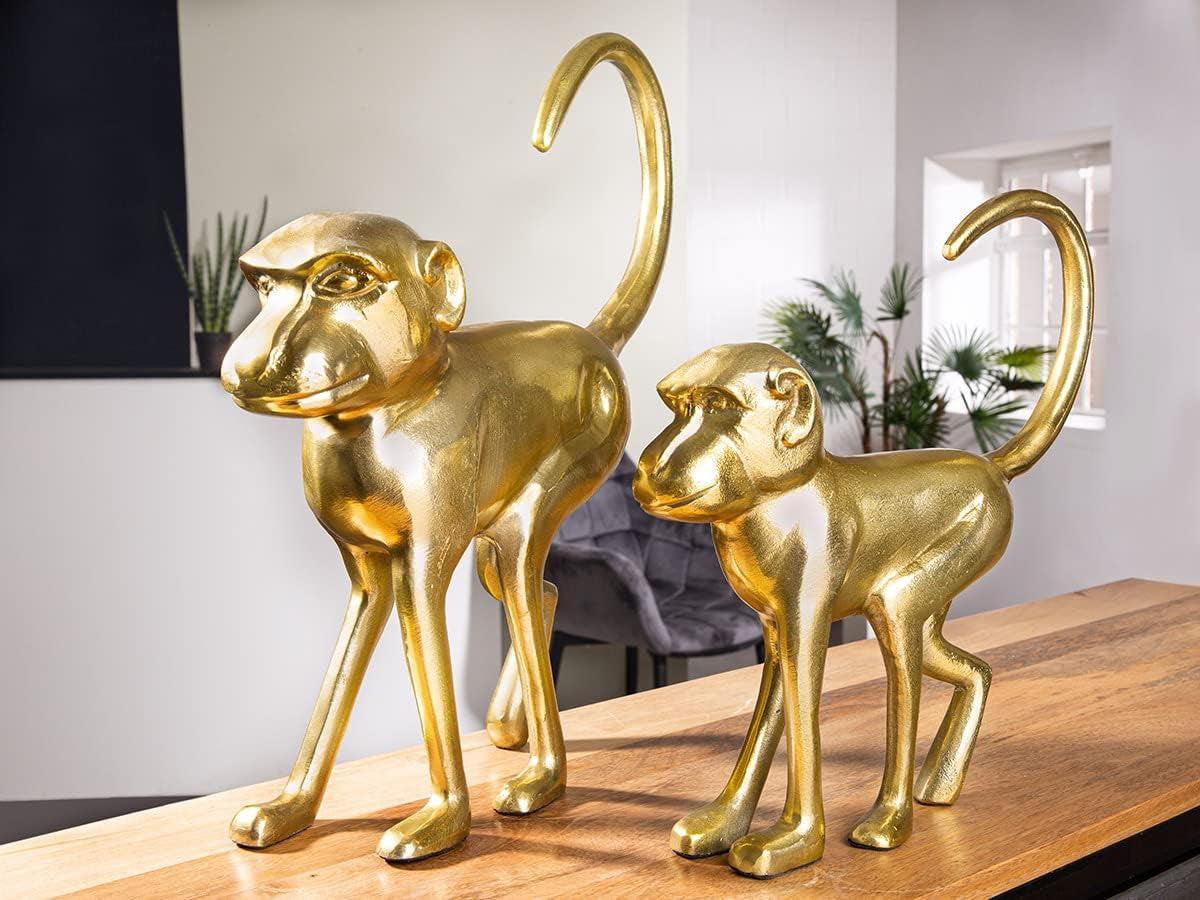 Monkey Gold | Aluminium Skulptur 34 cm