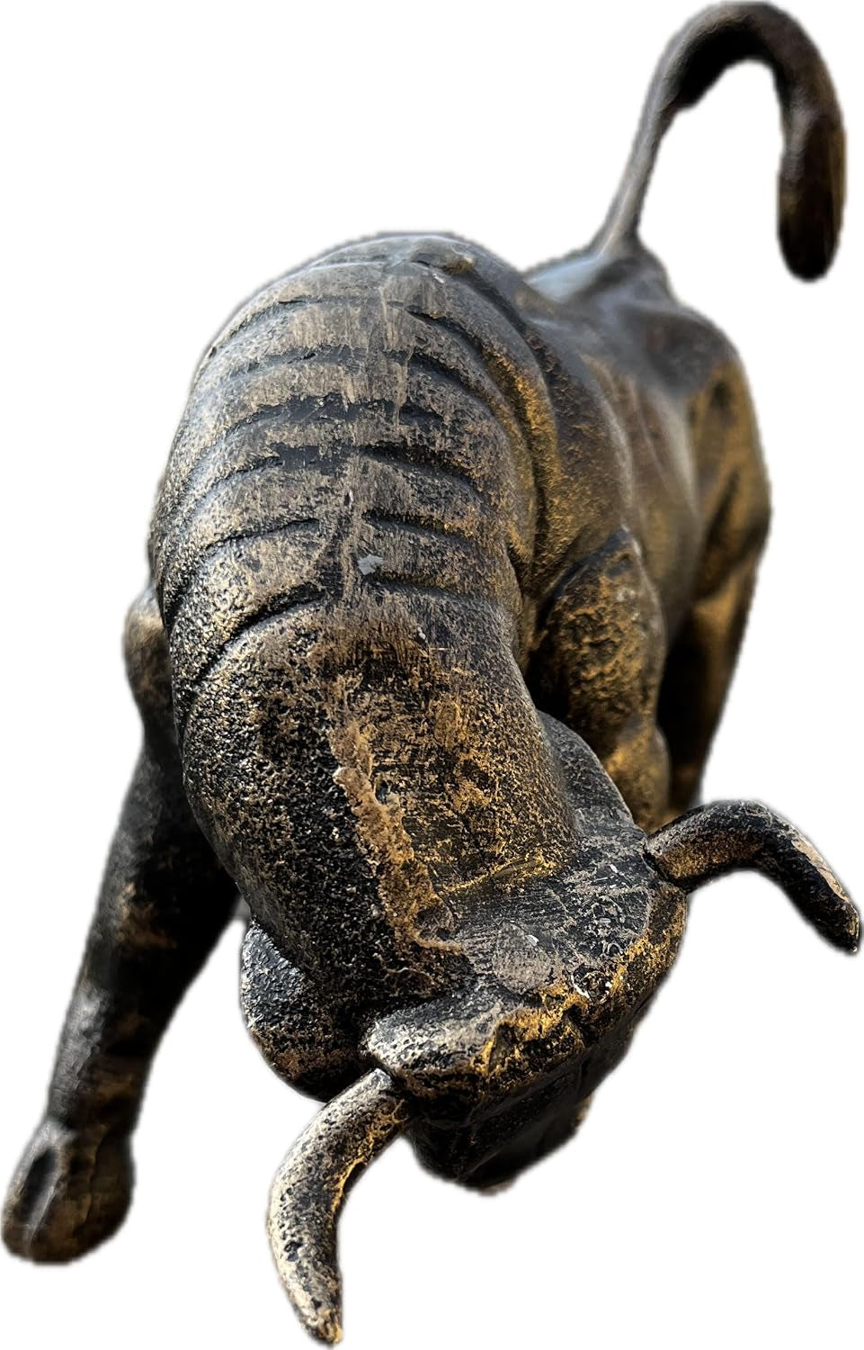 Skulptur Figur Stier Bulle Eisenfigur in Bronze - Optik Börse Deko Schreibtischdeko Banker