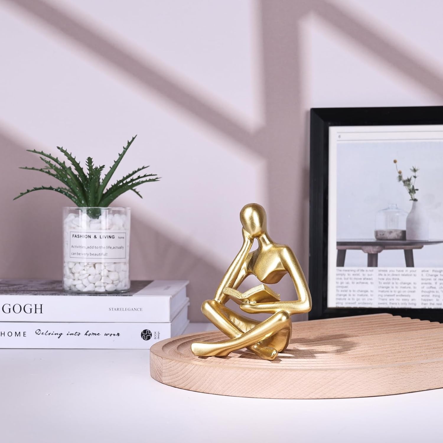 Golden Reading Figures | 2er Skulpturen-Set