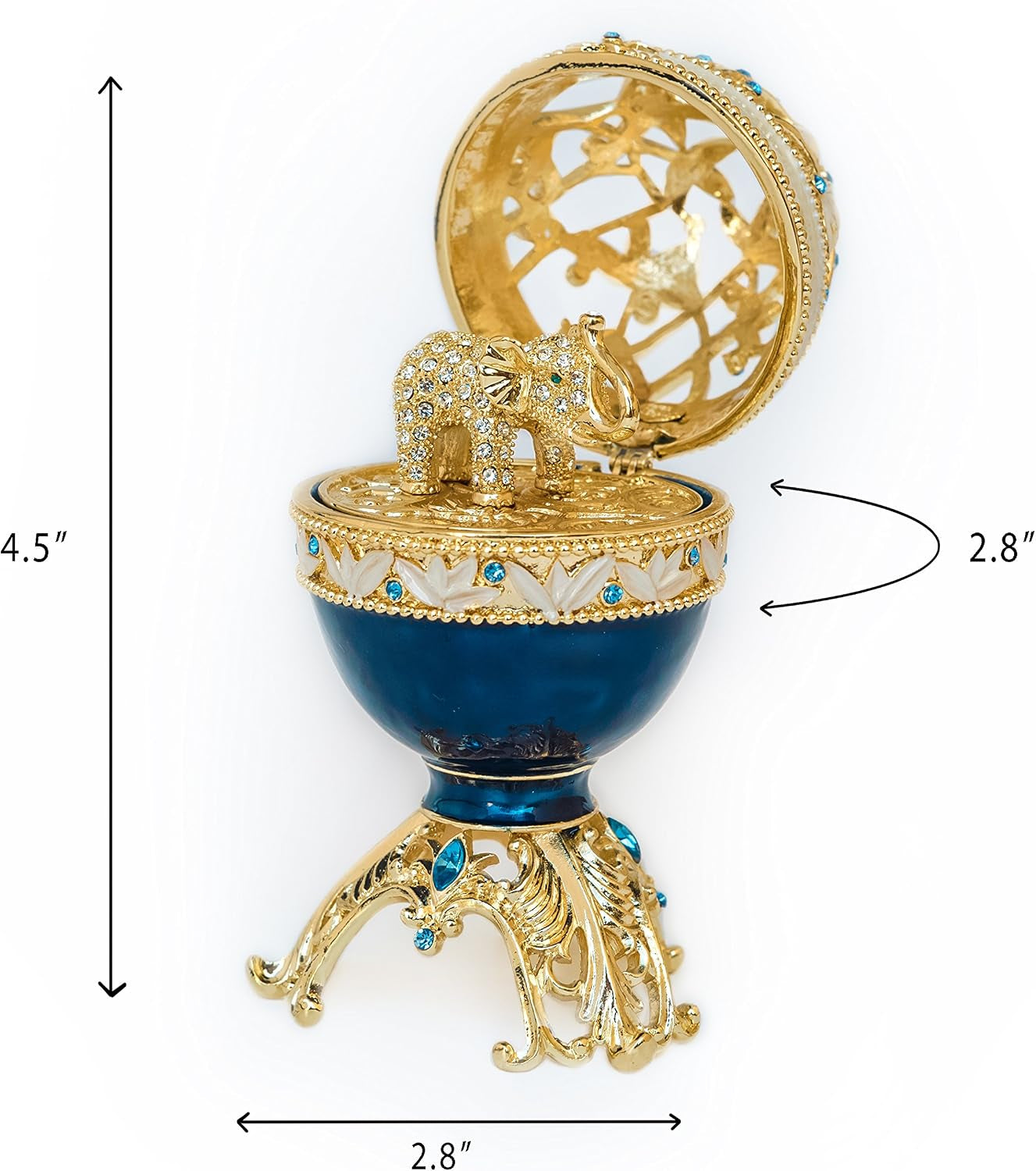 Black-Gold Elephant Egg | Schmuckei mit Goldakzent