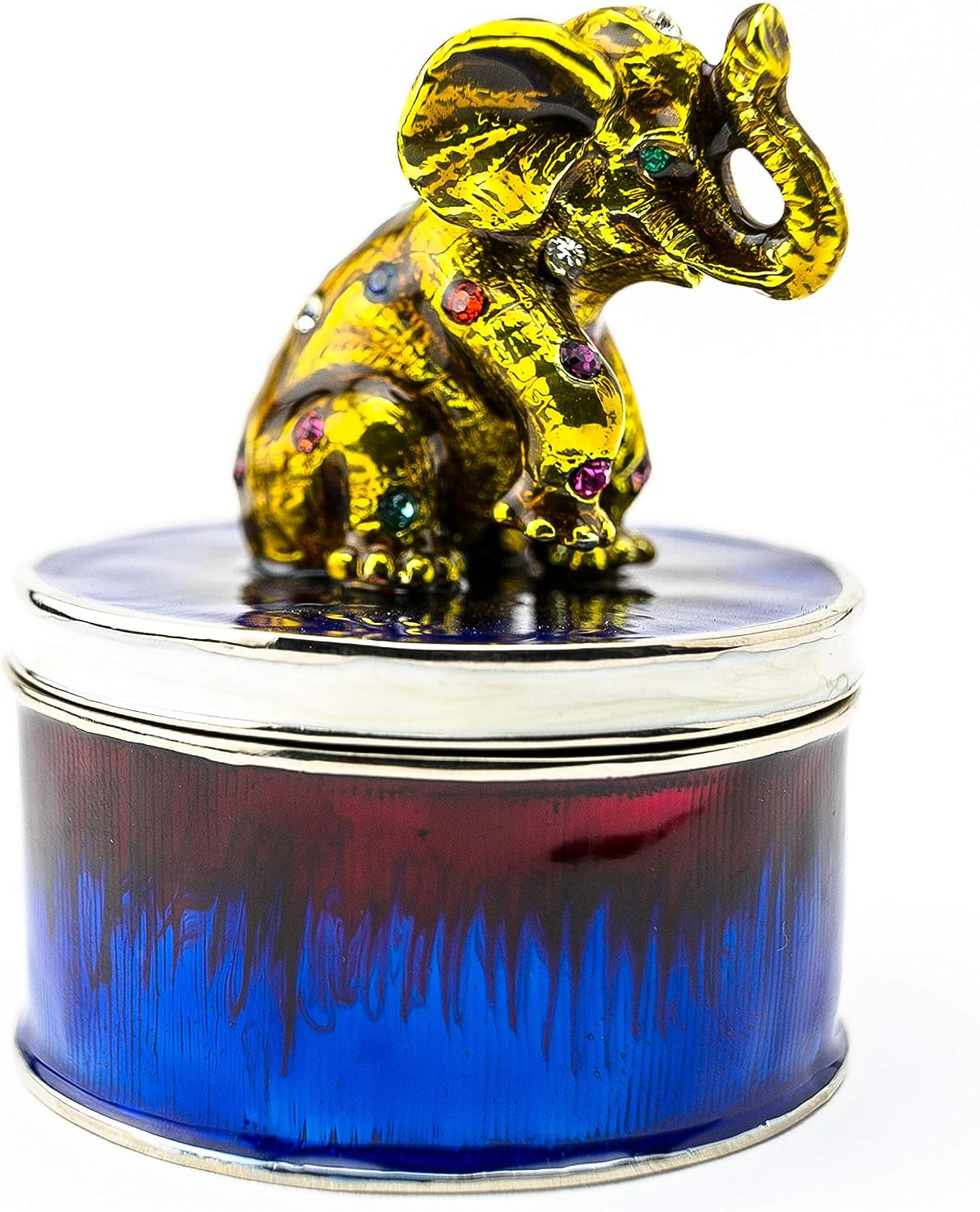 Elephant Schmuckbox Blau-Gold | Geschenkidee mit Goldakzent