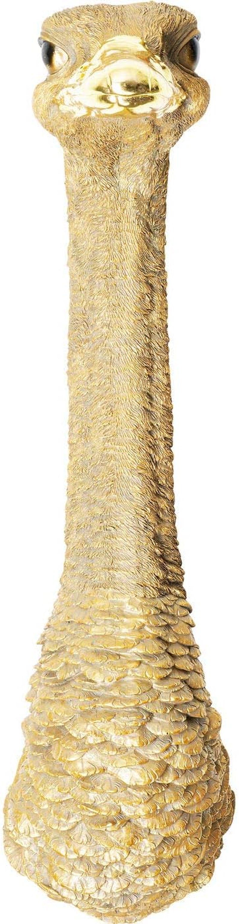 Kare Design Wandschmuck Ostrich, Gold, Wanddekoration, Deko Objekt, Strauß, Wohnzimmer Dekoration 72X19X25 Cm (H/B/T), Golden