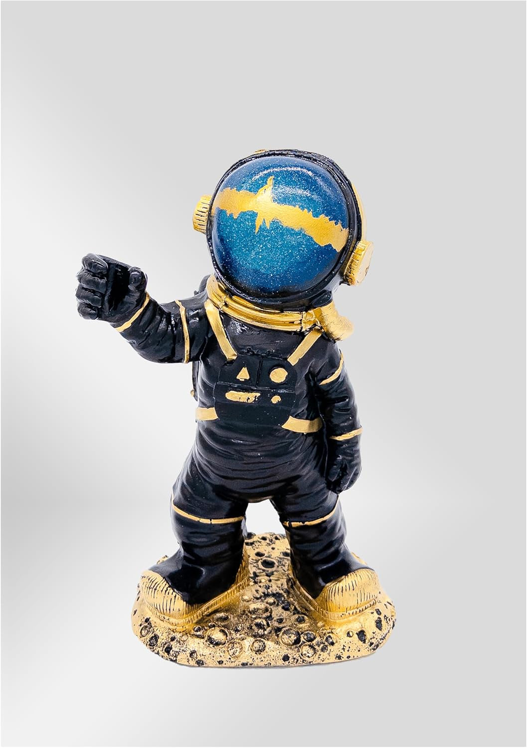 Design | Astronaut Figur Deko Schwarz Gold XL 31Cm Statue Dekoration Modern Wohnzimmer Büro Kunst Mond Weltall Raumschiff