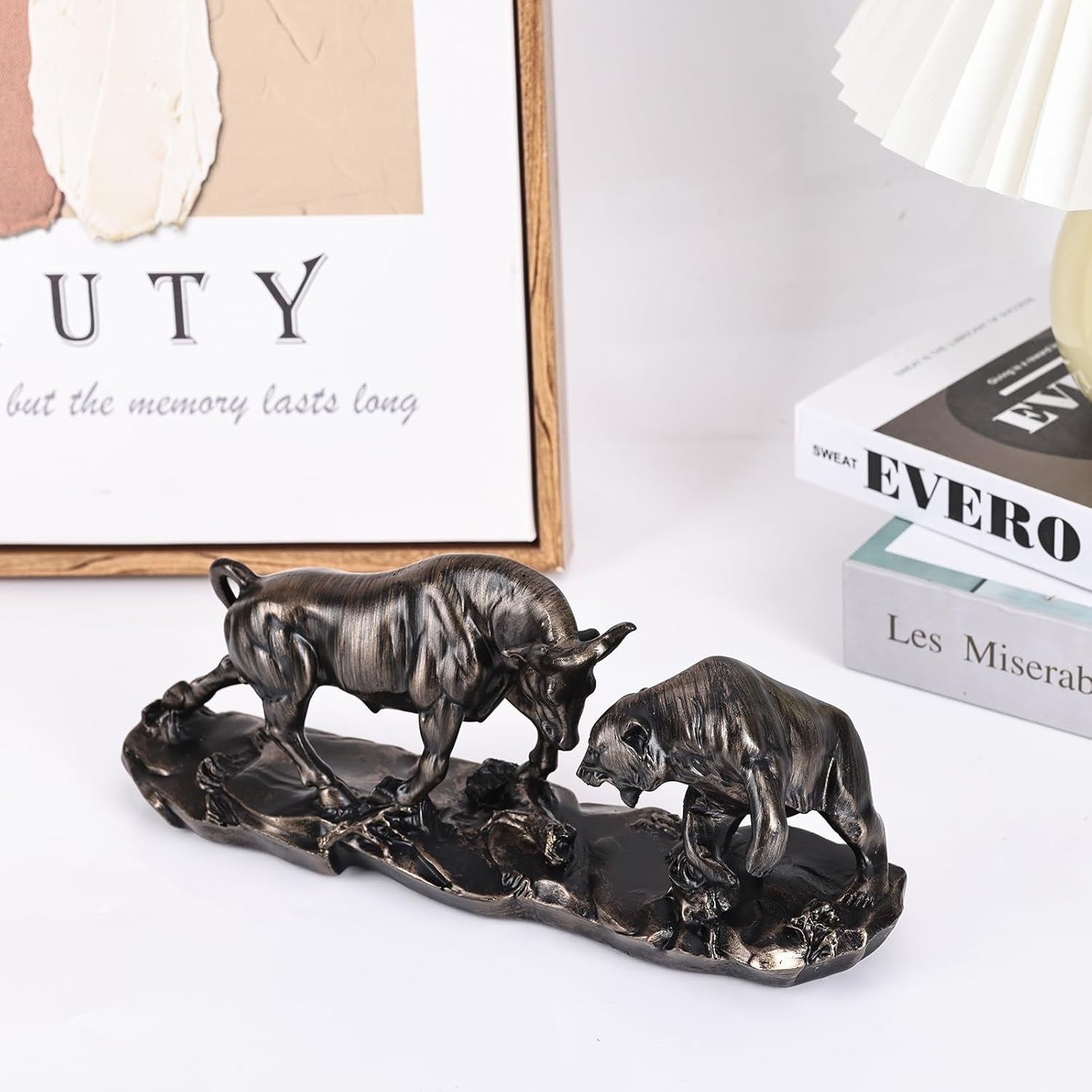 Wall Street Bullenstatue, Bullenmarkt Und Bärenmarktstatue, Börsenmarkt-Skulptur, Herren-Schreibtisch-Dekoration, Tageshandels-Zubehör, Für Büro, Schreibtisch, Bücherregal, Arbeitszimmer