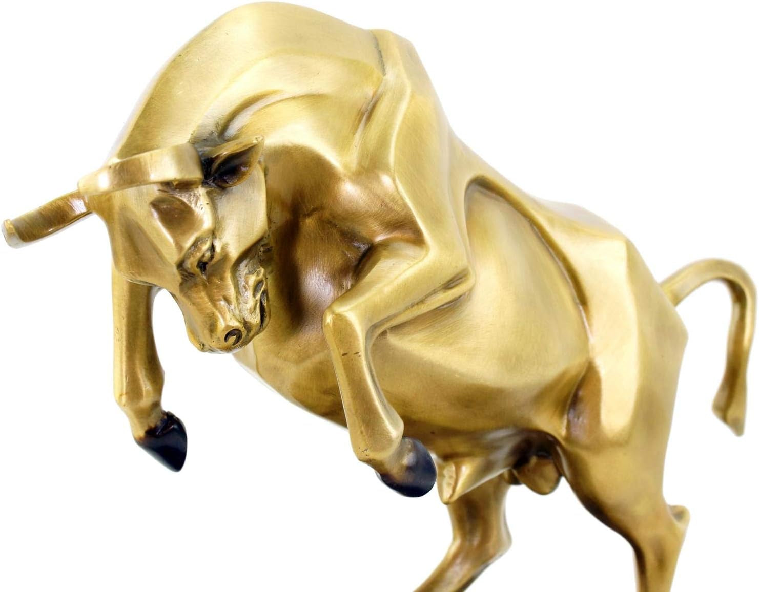 Bronze Börsen Stier Auf Marmorsockel - Limitierte Skulptur Von Martin Klein - Bulle/Taurus/Börsenbulle - Tierskulptur - Deko Statue - Höhe: 32 Cm - Büro - Wohnen - Moderne Kunst