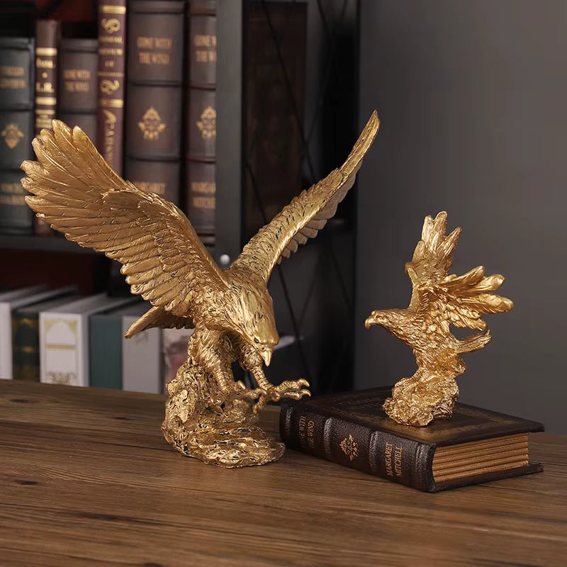 Goldener Adler als Office-Skulptur in Goldoptik - Ansicht 2