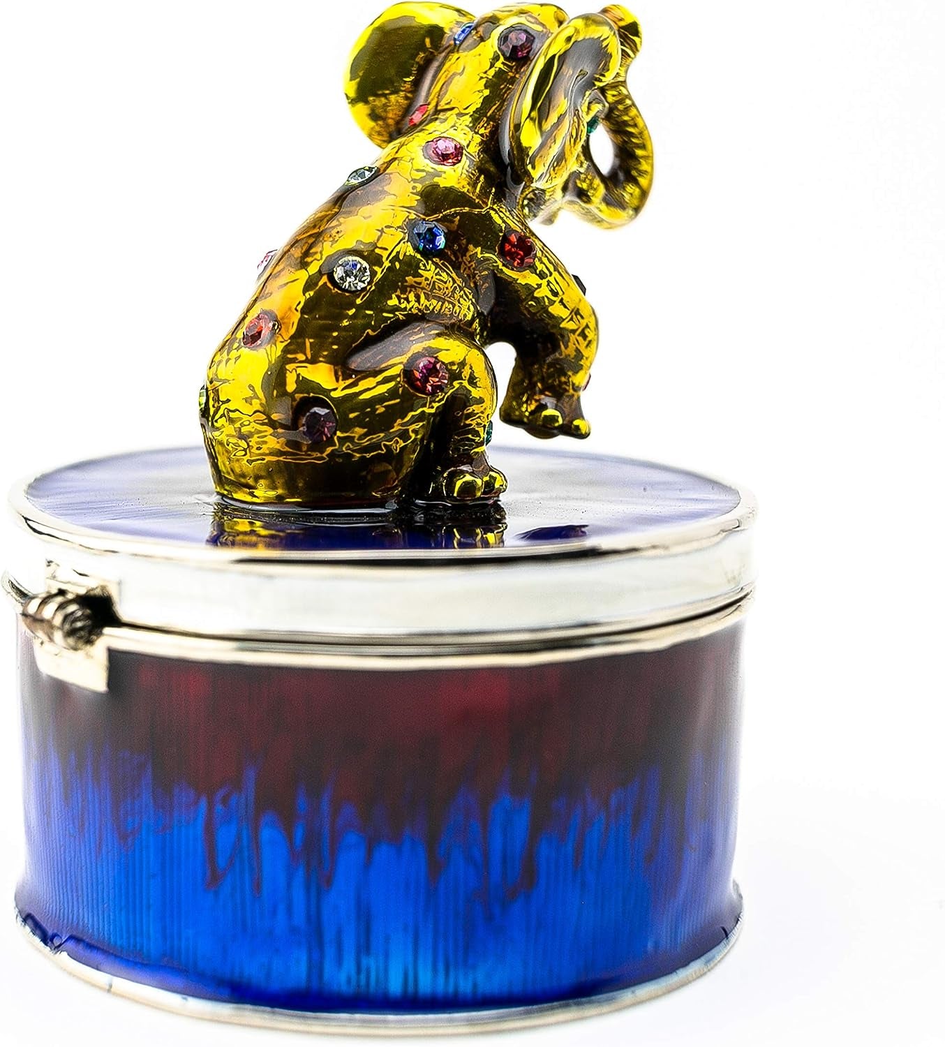 Elephant Schmuckbox Blau-Gold | Geschenkidee mit Goldakzent