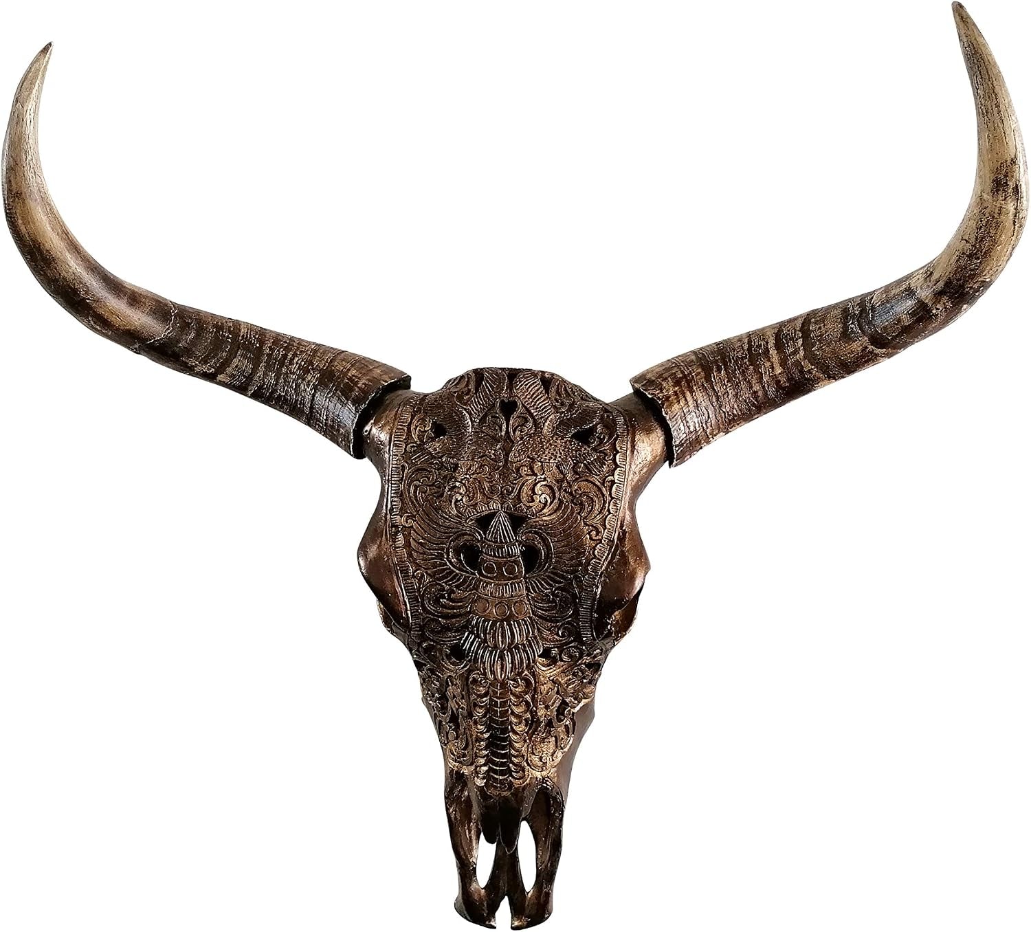 XXL Bull Skull Gold | Wandobjekt 72 cm
