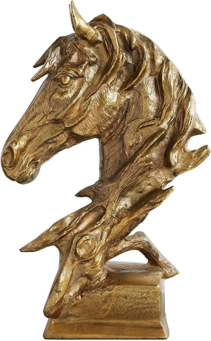 Caballo Pferdekopf Skulptur | Messingoptik 38 cm