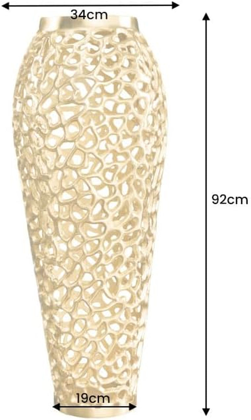 Riess Ambiente Filigrane Design XXL Vase Abstract Leaf 90Cm Gold Handarbeit Große Dekovase Für Wohnzimmer, Flur, Schlafzimmer, Bad
