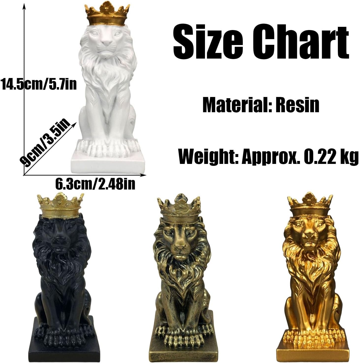 Mini Lion Gold | Löwenfigur mit Krone