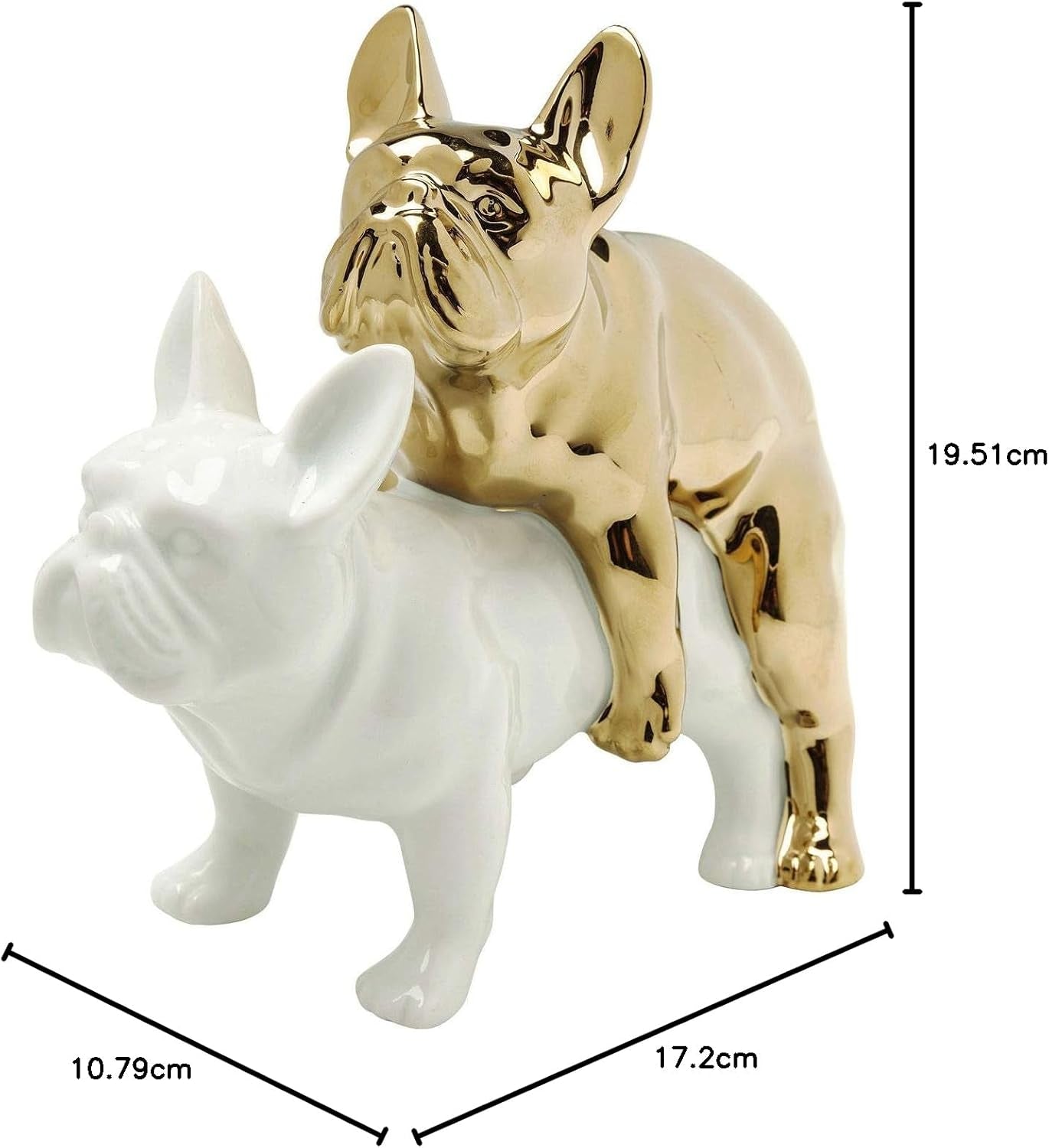 Love Dogs Figur Gold-Weiß - Kleine Geschenkidee