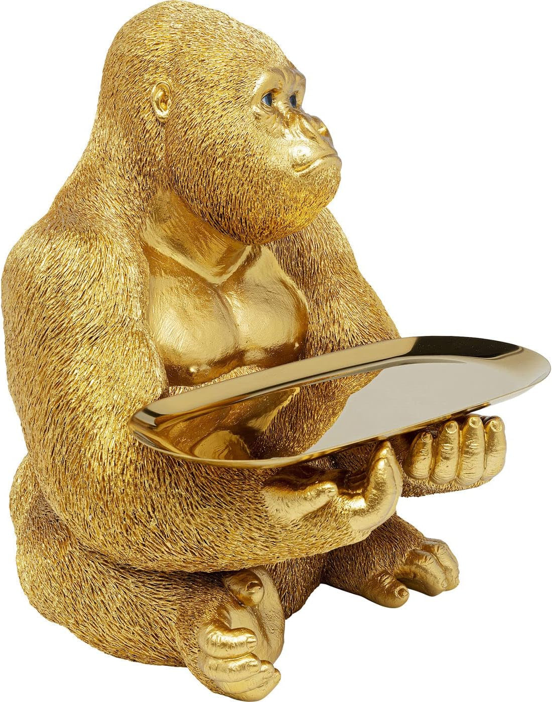 Gorilla Butler Figur Goldoptik | Statement Deko 37 cm