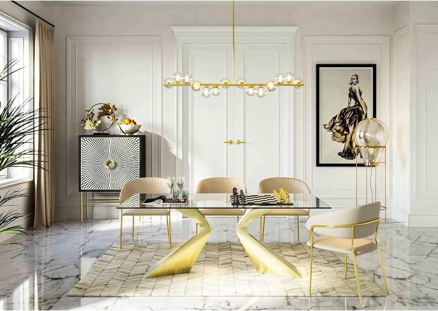 Chess Gold XL Schachobjekt 60 x 60 cm
