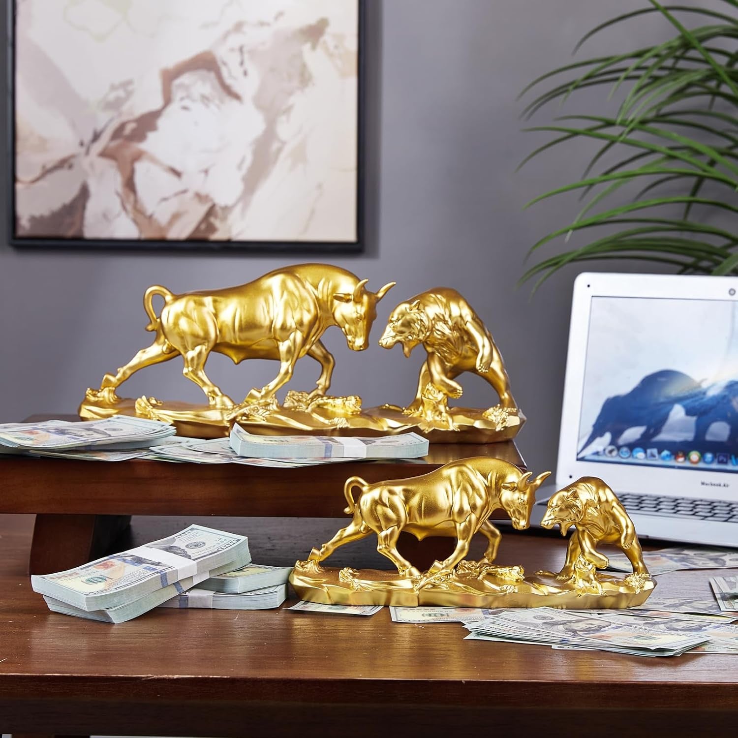 Bull & Bear Desk Sculpture - Börsenfigur für Office & Schreibtisch