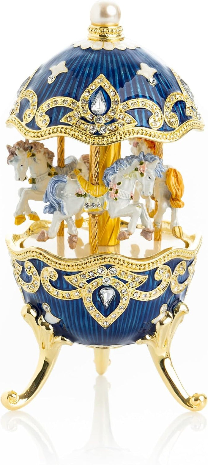 Carousel Horse Spieluhr ca. 15 cm | Goldakzent Schmuckobjekt