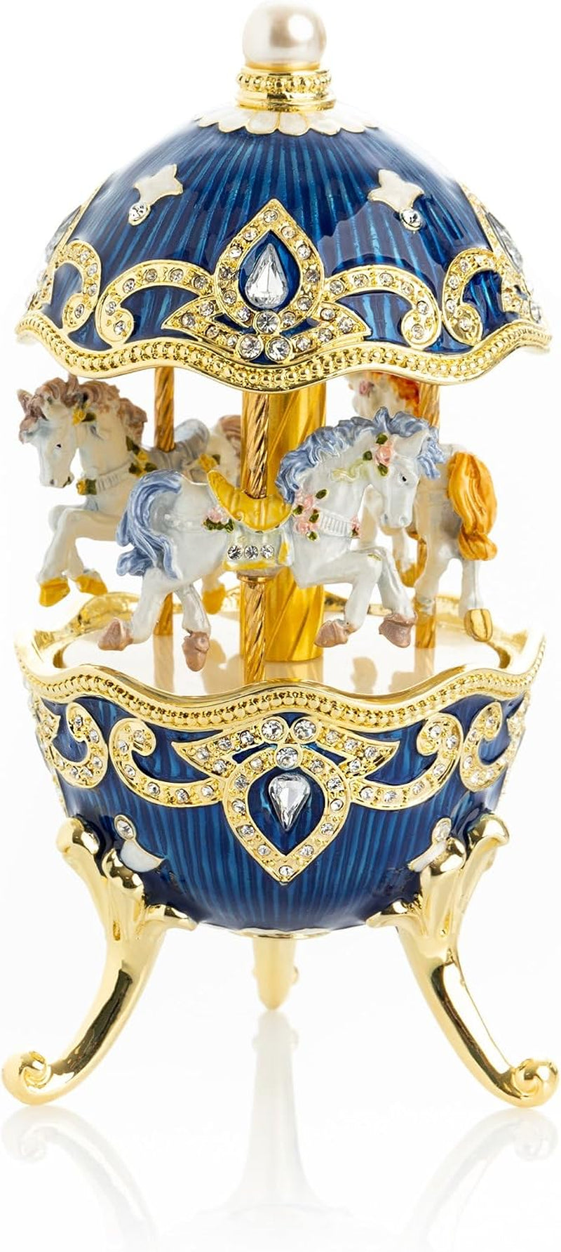 Carousel Horse Spieluhr ca. 15 cm | Goldakzent Schmuckobjekt