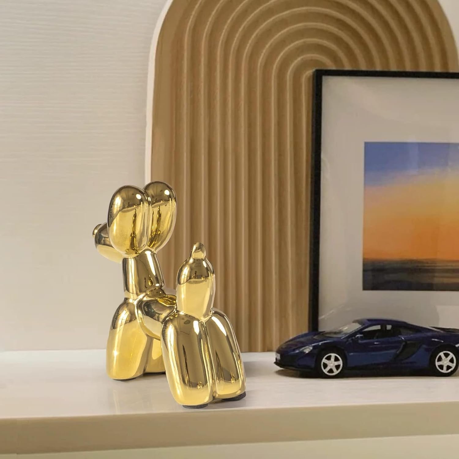 Gold Balloon Dog Keramikfigur als Geschenkidee in Gold