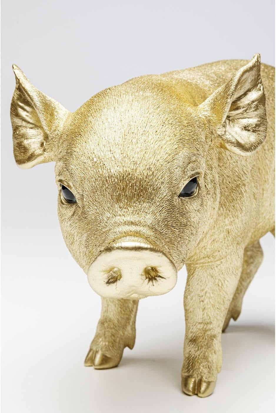 Kare Design Deko Figur Baby Pig, Gold, Handgefertigt, Unikat, Deko Objekt Fürs Wohnzimmer, Für Regale, Glücksbringer, Tier Design, 23X38X14 Cm (H/B/T)