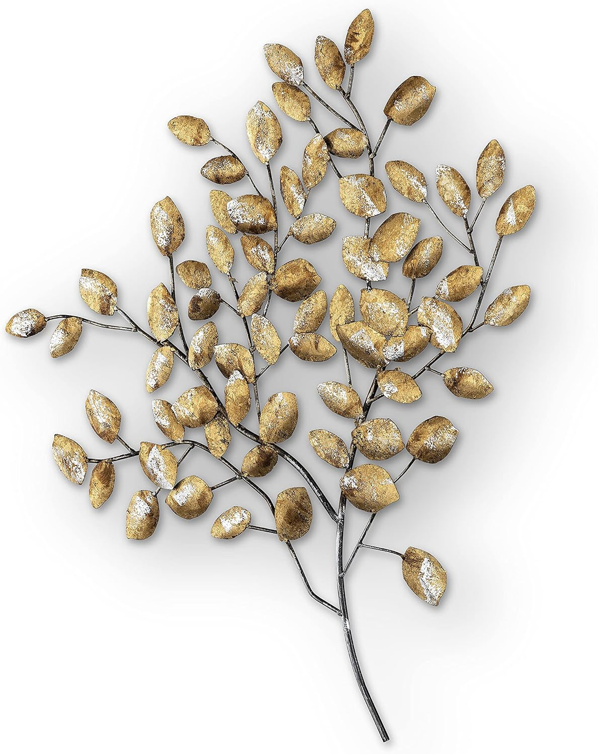 Golden Leaf Metall Wanddeko | Pflanzen-Wandobjekt 80 x 76 cm
