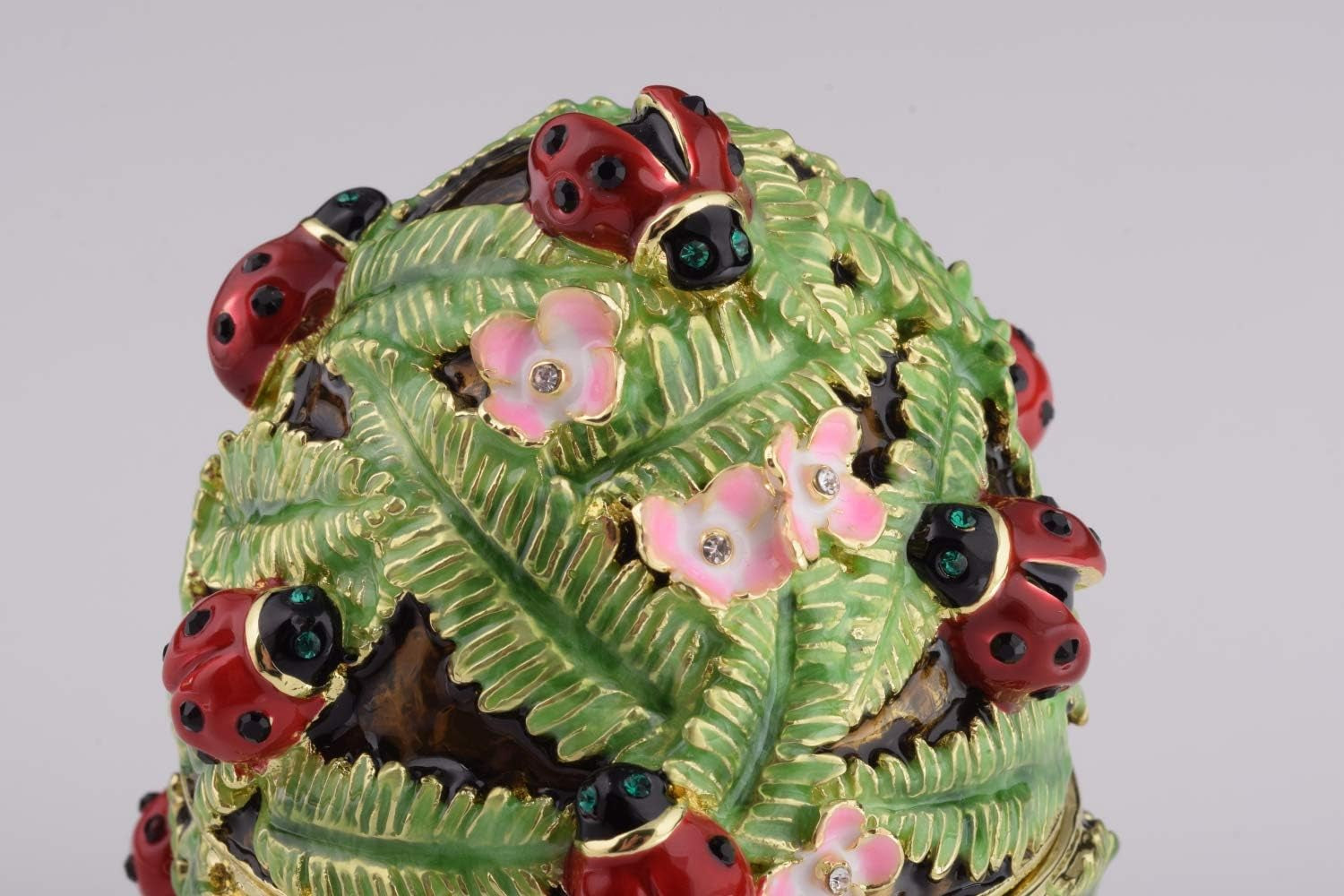 Ladybug Schmuckei Grün-Gold | Sammlerobjekt mit Kristall-Look