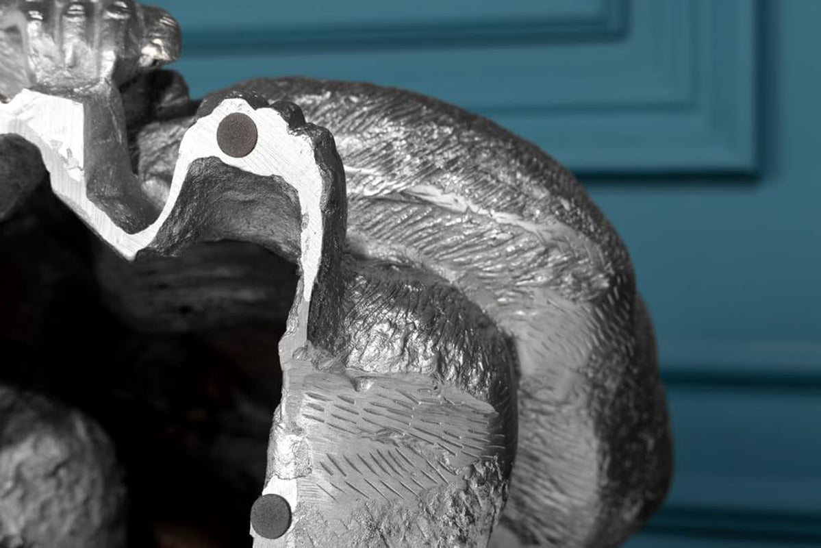Silver Gorilla Kong | Metallskulptur 40 cm