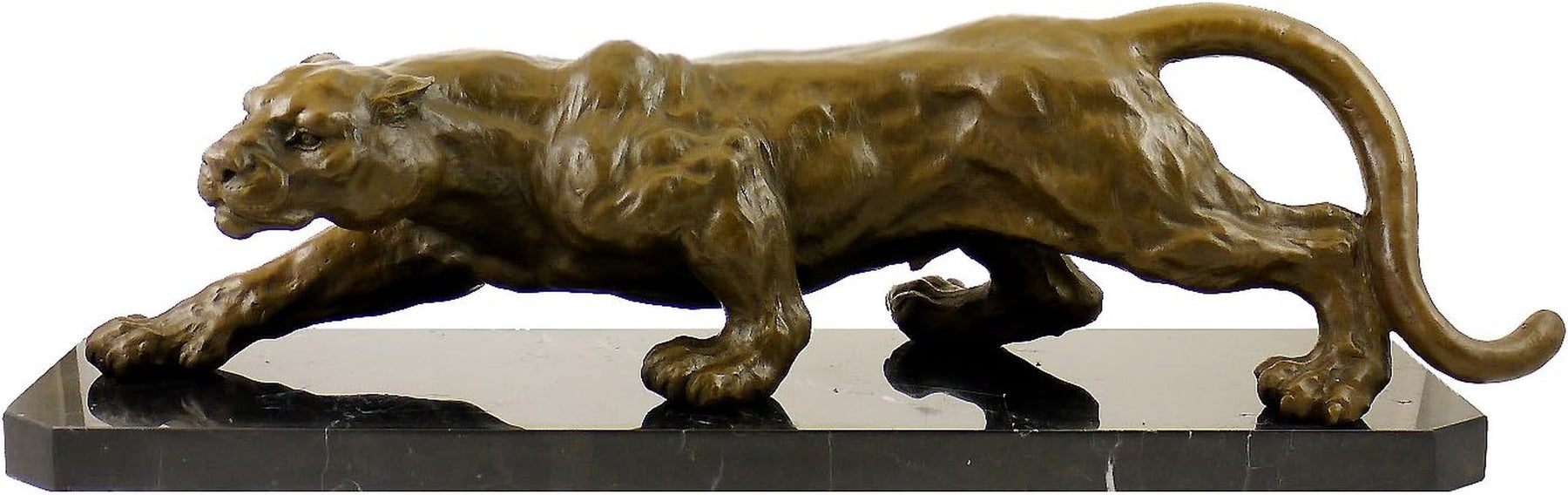 - XXL Panther Statue in Bronze Auf Marmorsockel - Signiert Von Milo - Skulptur - Tierskulptur - Luxus Deko - Edel Dekoration - Wohnung - Einrichtung