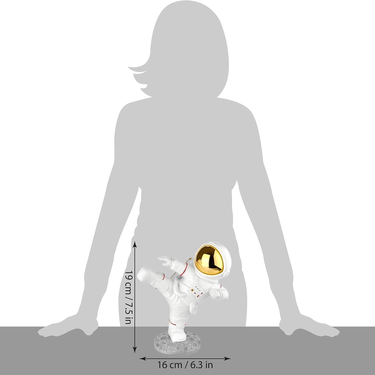 Karate Astronaut Gold | Pop-Art Figur 19 cm
