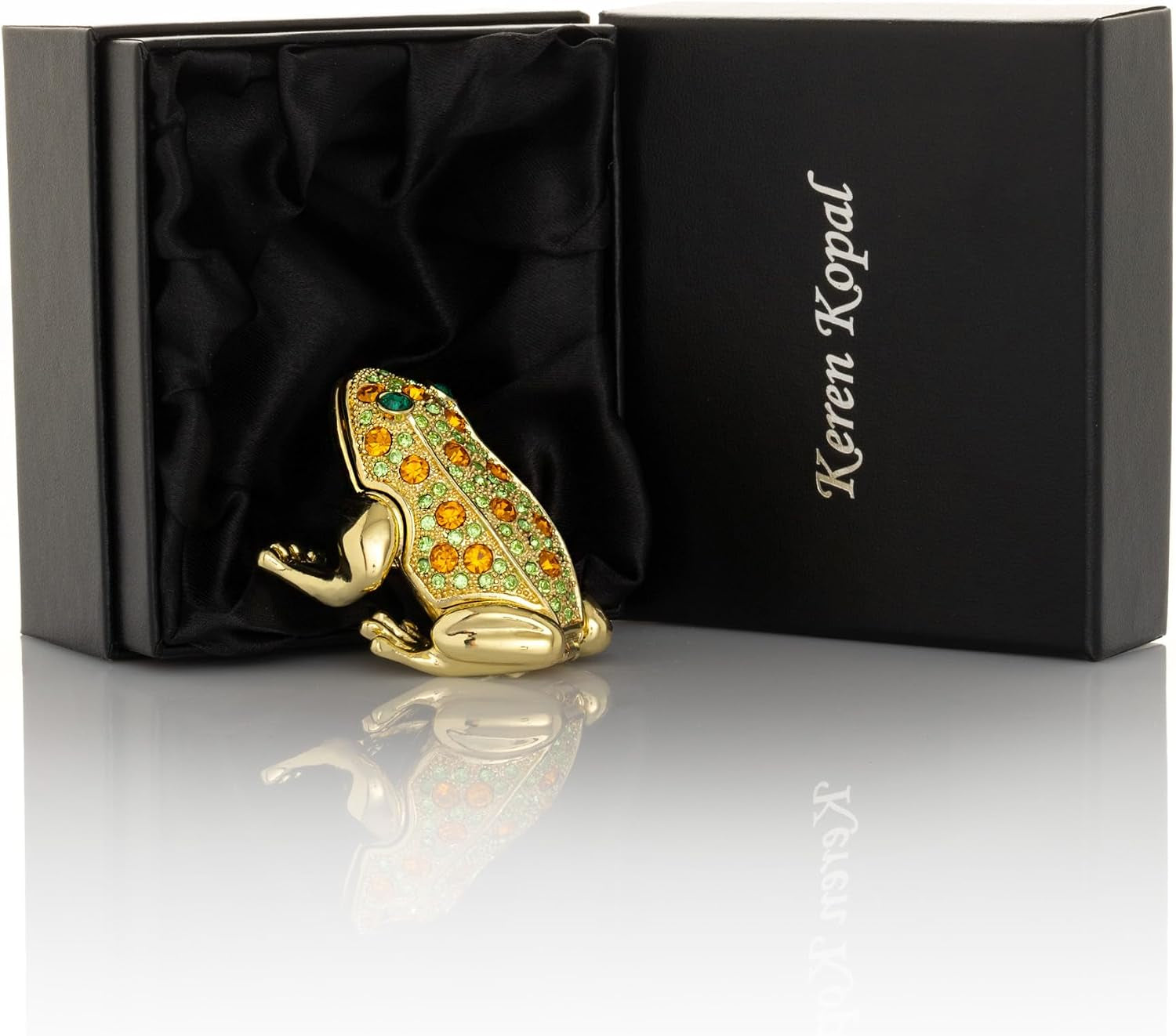 Frog Schmuckbox Gold | Schmuckkästchen mit Kristall-Look
