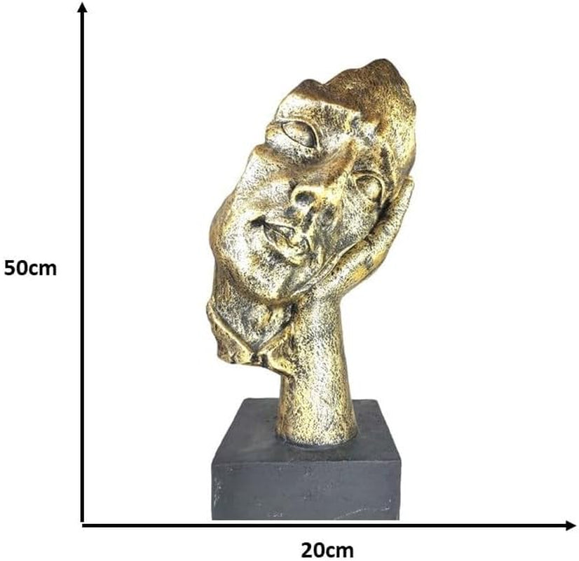 Goldene Gesichtsbüste 50 x 20 cm | Moderne Deko-Skulptur Detail 1