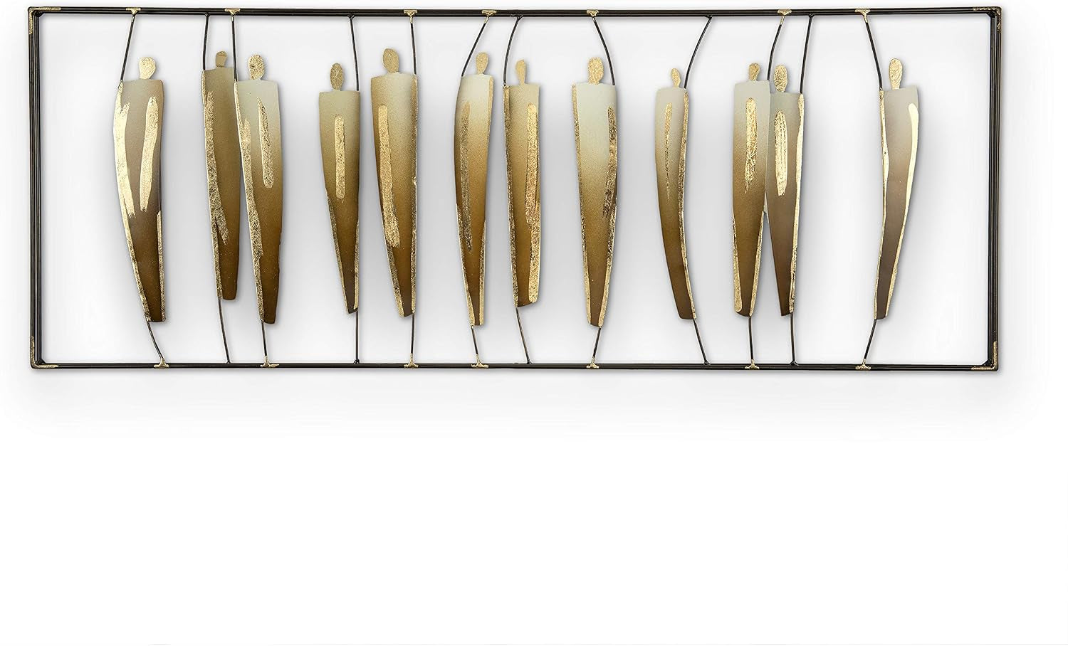 Umano 3D Metallbild Gold | Wandbild 120 x 45 cm
