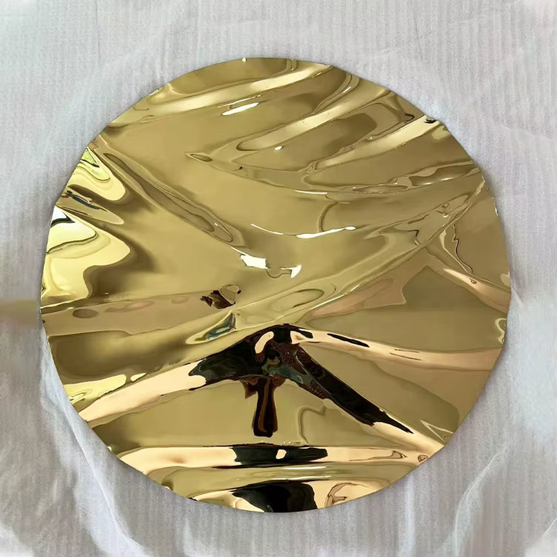 Modern Luxury Home Decor Handmade Metal Wall Sculpture Chrome Abstract 3D Wall Hanging Art Artwork Hotel Lobby Gold Metal Art