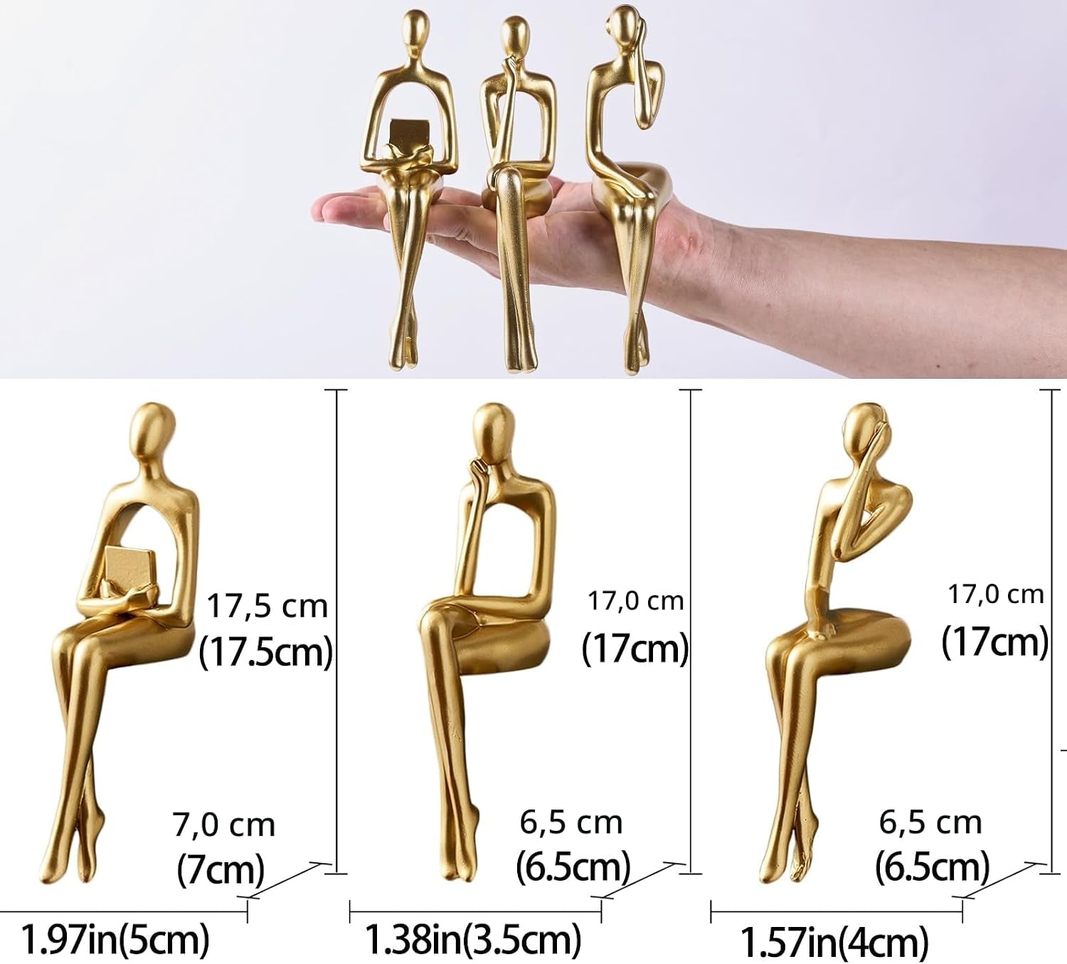 Golden Seat Figures | 3er Skulpturen-Set