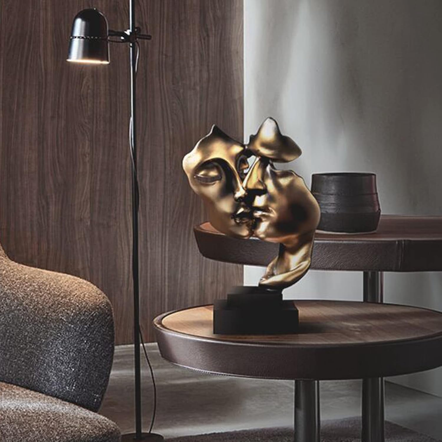 Skulptur Deko, Deko Wohnzimmer Modern Harz Skulptur Stabile Platzierung Geeignet Für Die Dekoration Von Wohnzimmer, Bar, Zimmer, Büro (Gold)