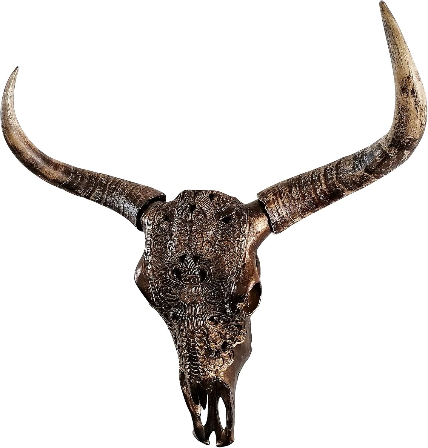 XXL Bull Skull Gold | Wandobjekt 72 cm