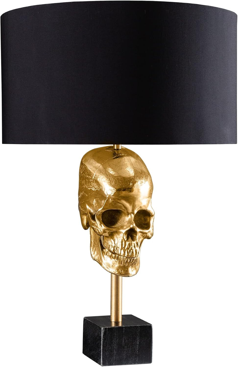 Skull Gold Tischlampe Schwarz-Gold Leuchte 56 cm