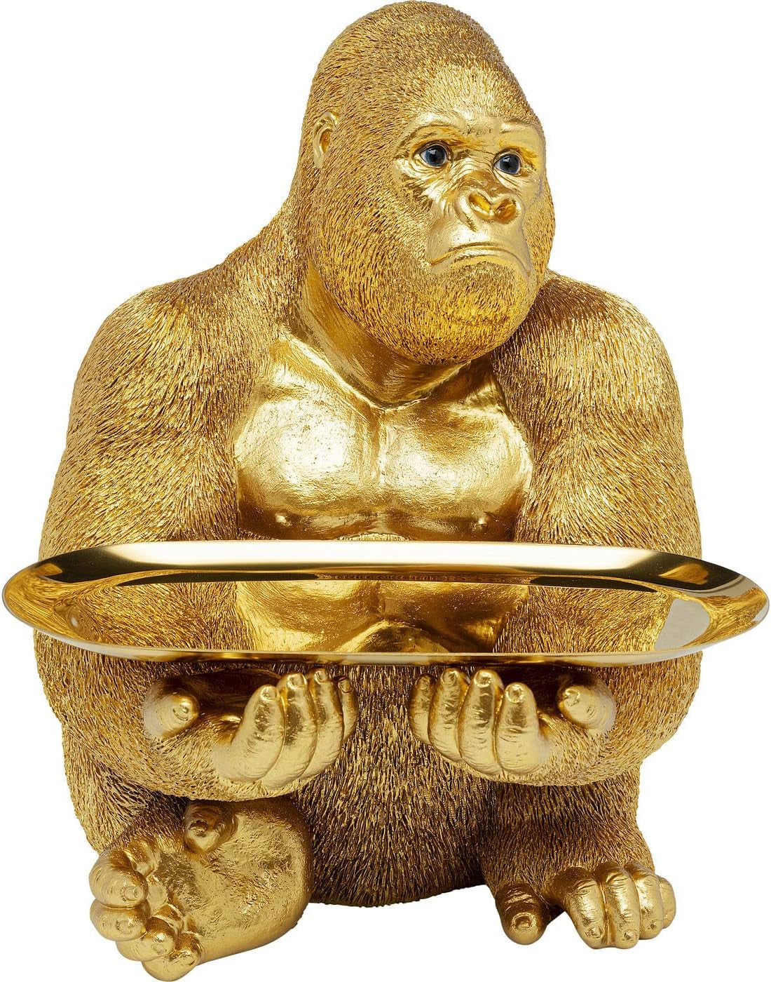 Gorilla Butler Figur Goldoptik | Statement Deko 37 cm