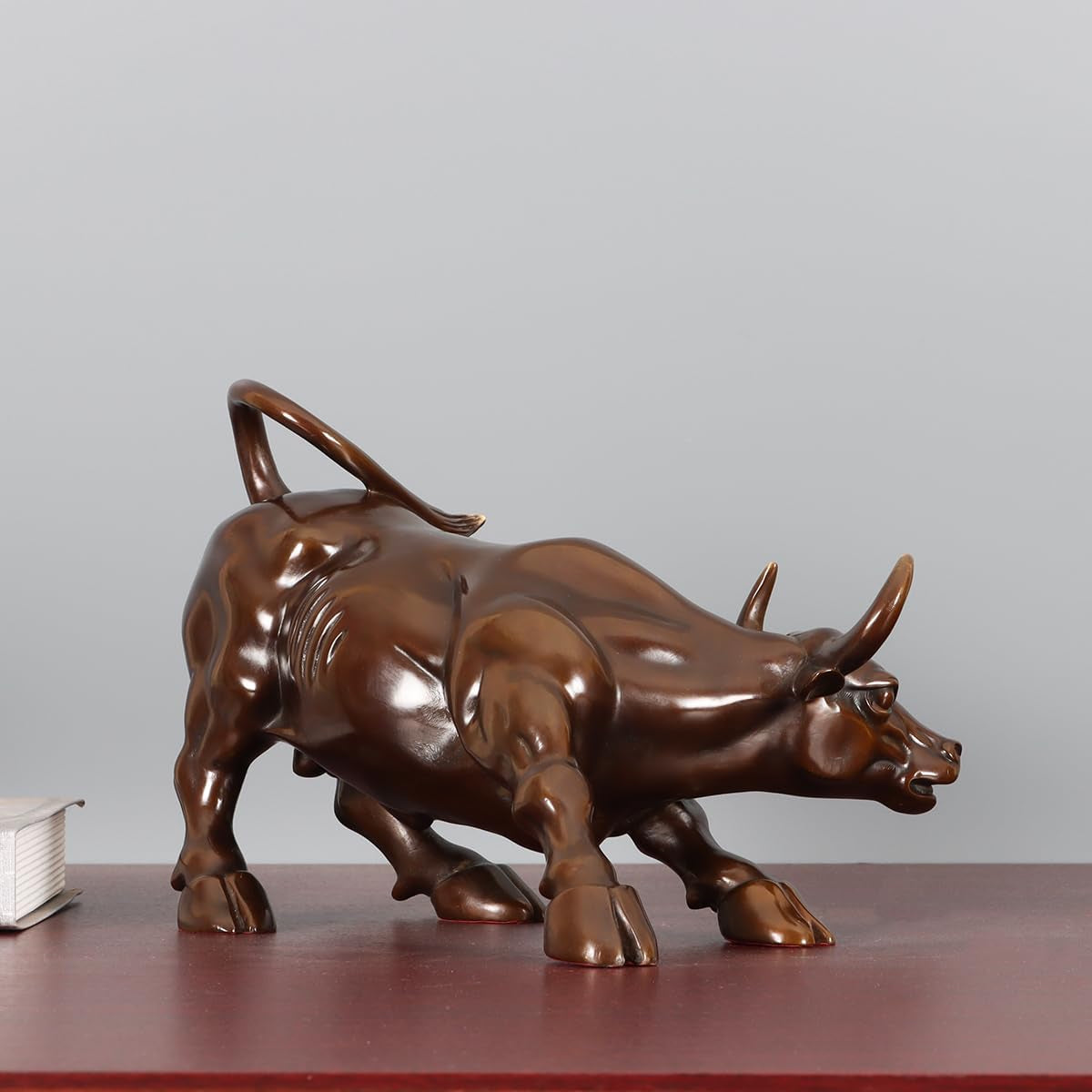 25,9 Cm L Bronze Wall Street Bull Statue Börse Lade Stier Skulptur