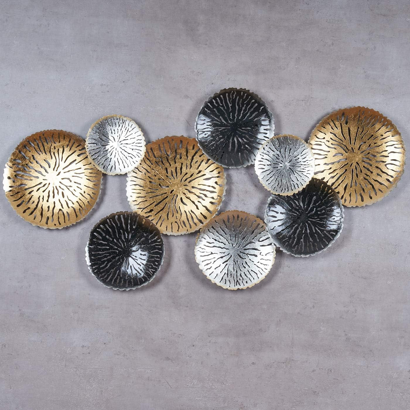 Rings Gold Metallbild 3D Wandkunst 115 x 56 cm