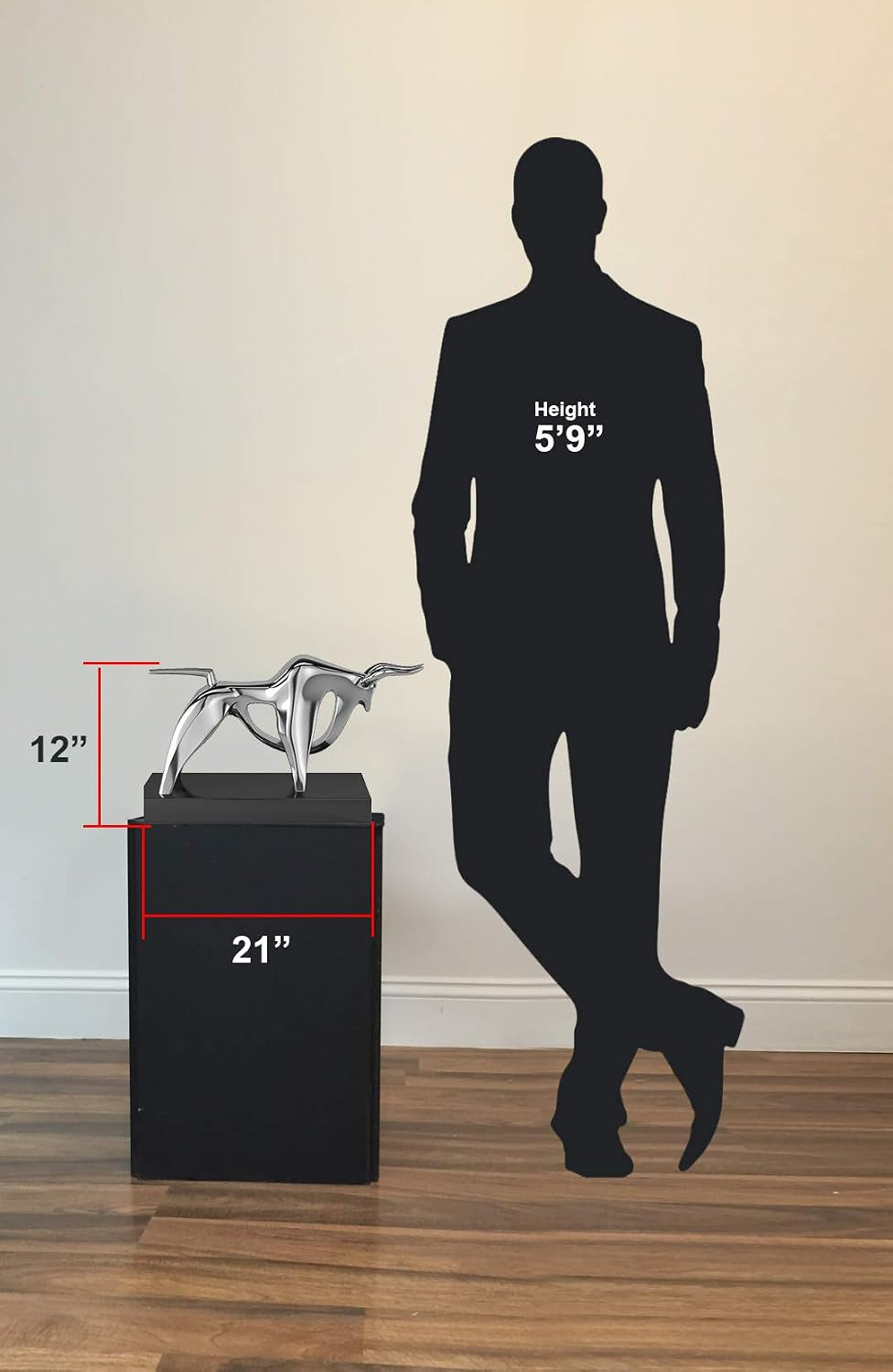 Chrome Bull Sculpture | Börsen-Bulle fürs Office