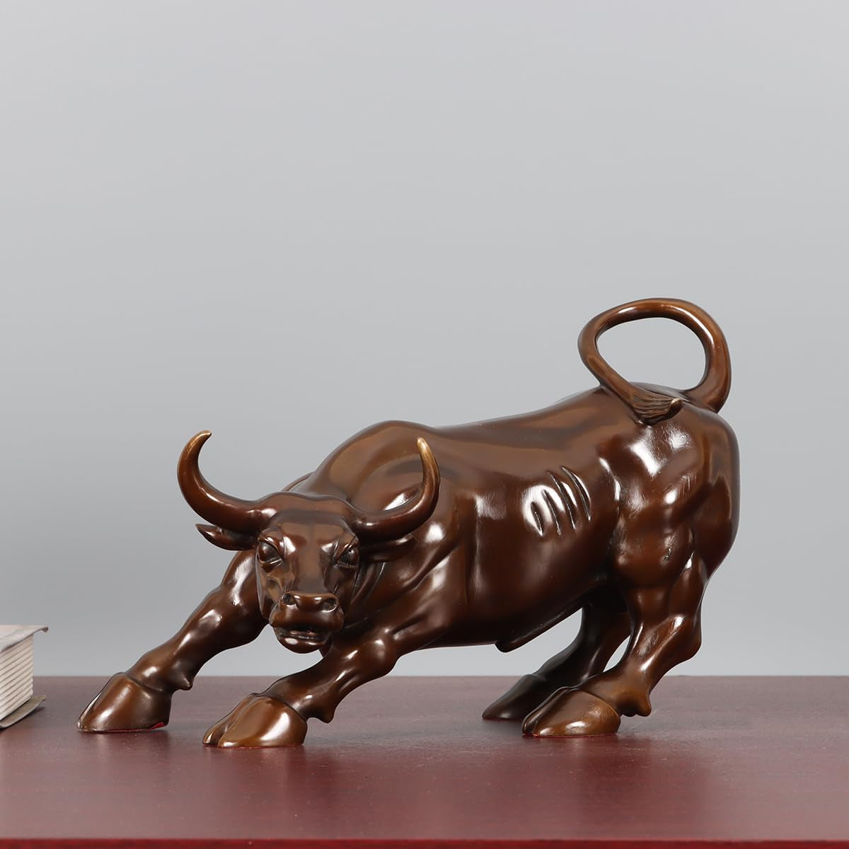 25,9 Cm L Bronze Wall Street Bull Statue Börse Lade Stier Skulptur