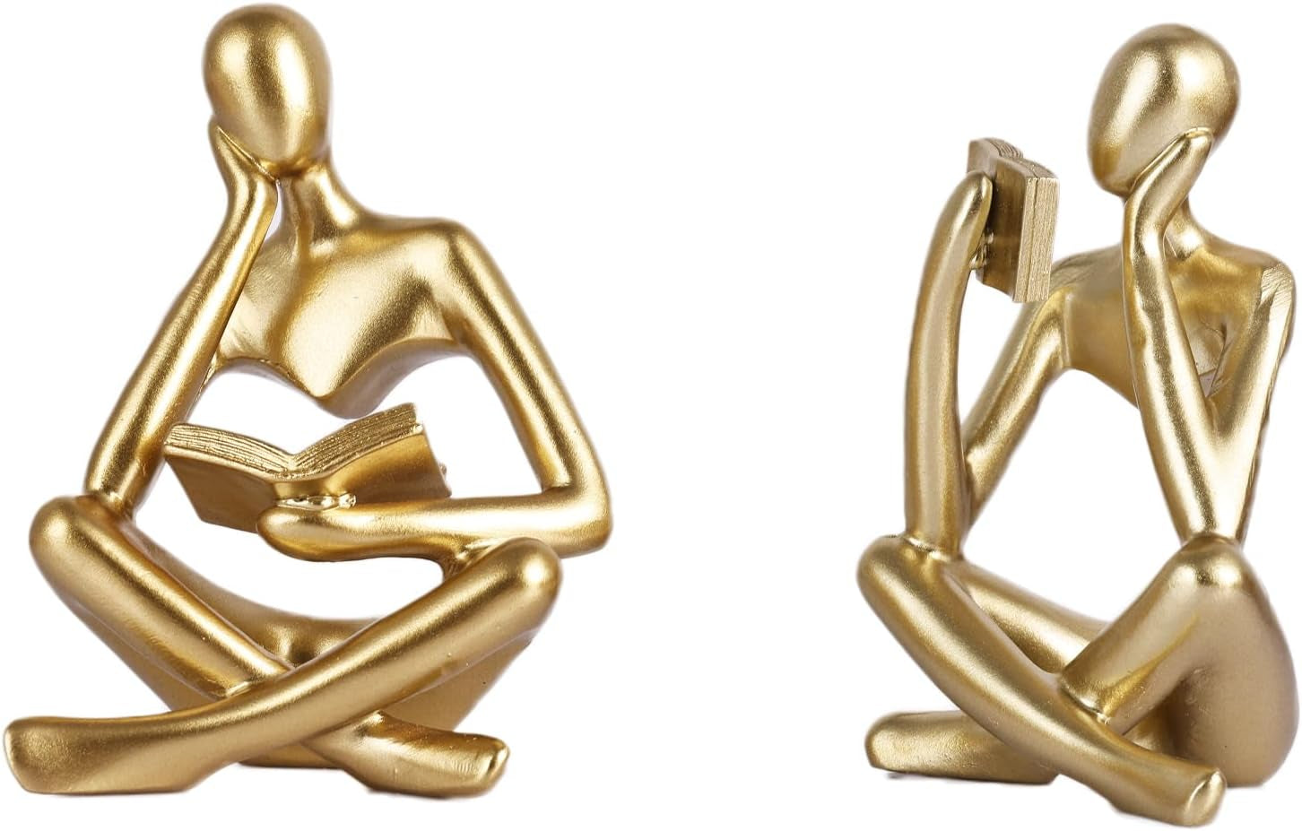 Golden Reading Figures | 2er Skulpturen-Set