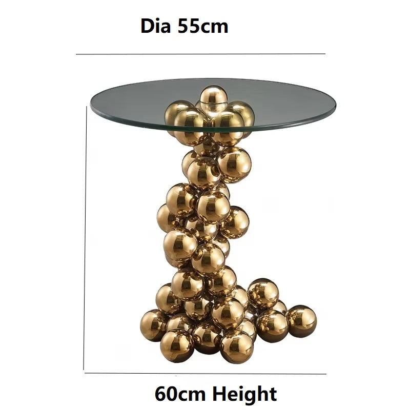 Goldener Bubble Side Table aus Edelstahl Ø55 x 60 cm für Luxury Interior